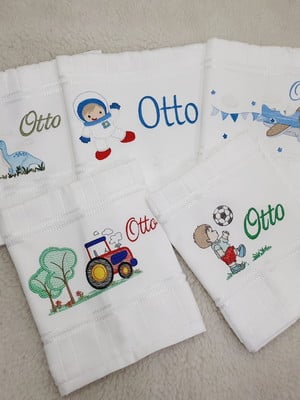 Toalha bordada escolar personalizada 5 unidades
