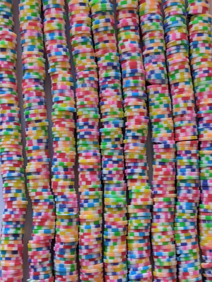 Fio de fimo 08 mm 38 cm, colorido 04 - cores do verão.