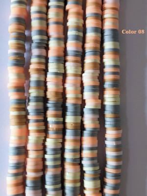 Dois fios de fimo 06 mm 38 cm, colorido 08 - cores do verão.