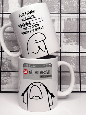 Caneca memes flork - carregando paciência