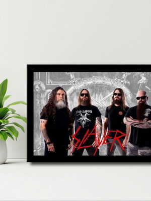 Quadro decorativo banda slayer rock n roll