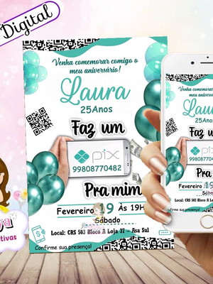 Convite digital pix - faz um pix para mim!