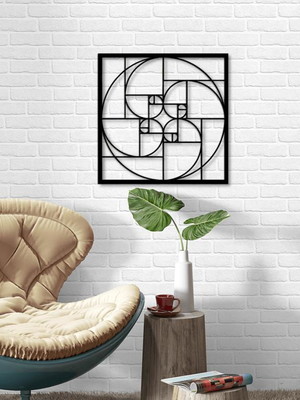 Aplique de parede vazado mdf sequencia fibonacci 60x60cm