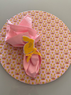 Kit com 8: capa de sousplat estampa de páscoa tricoline 100%