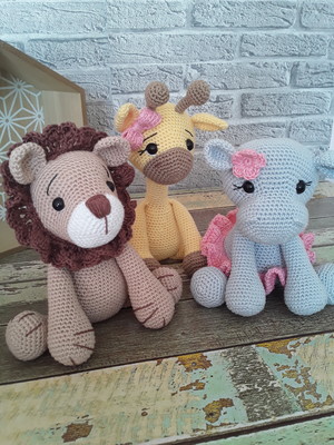 Trio safári amigurumi 2