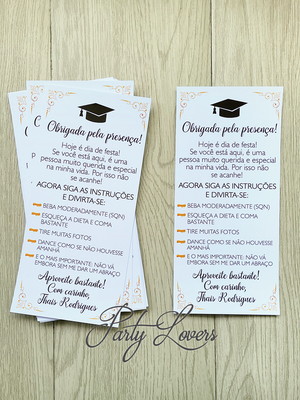 Agradecimento de mesa formatura