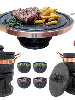 Fondue 27 pedra sabão + 2 fondue 500 + 4 tigelinhas curados