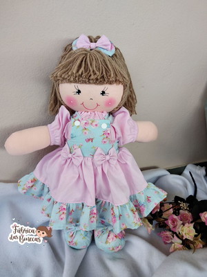 Boneca de pano 40 cm com nome