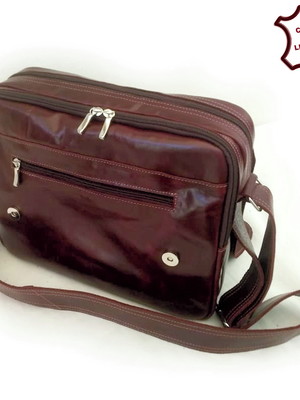 Bolsa transversal em couro legítimo