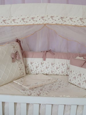 Kit berço americano rose 7 peças alegria realeza