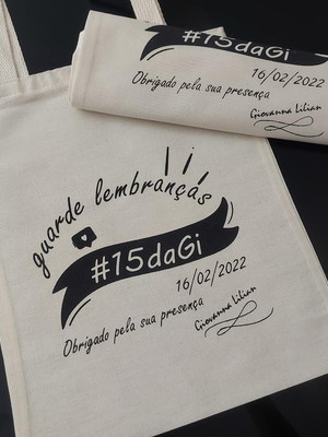 Sacola ecobag 30x40 personalizada aniversário/debutante