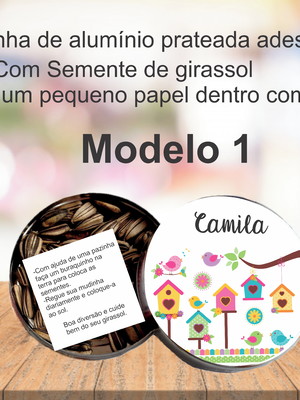 Latinha semente girassol-jardim encantado