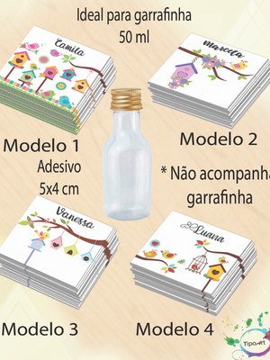 Adesivo garrafinha-jardim encantado