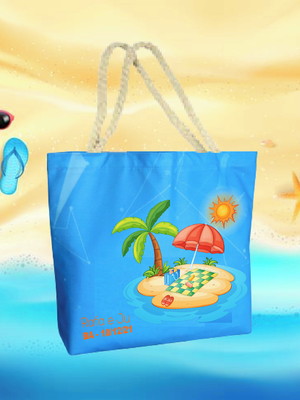 Sacolas praia em nylon 40x35x10 personalizada