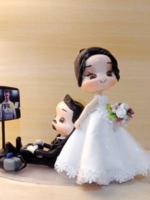Topo de bolo de casamento personalizado