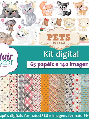 Kit digital pet / cachorrinho e gatinho