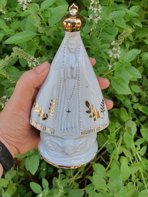 Nossa senhora de aparecida porcelana personalizada ouro