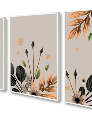 Quadros decorativos folhagem para sala quarto com moldura