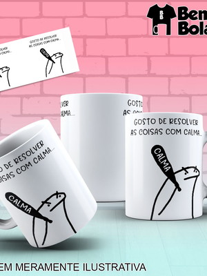 Caneca flork gosto de resolver as coisas com calma cassetete