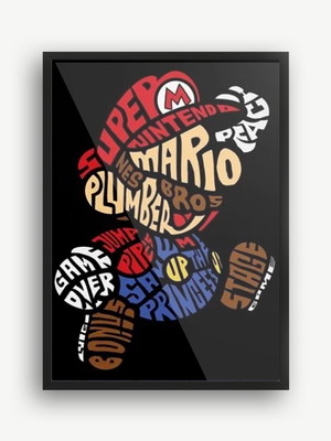 Quadro decorativo super mario gamer geek nerd