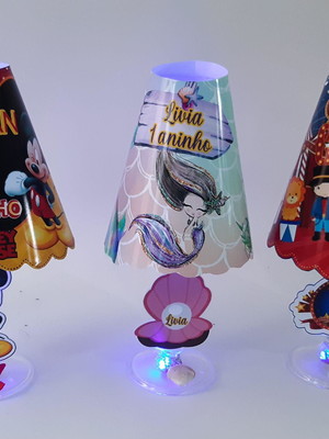 30 abajures taça, qualquer tema com led centro de mesa
