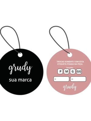 1000 tags personalizadas redondas em couché 300g