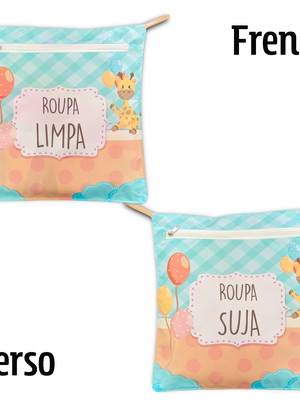 Organizador impermeável roupa limpa / roupa suja - girafinha