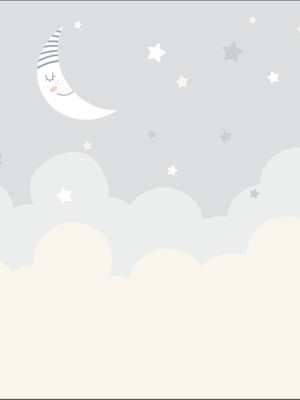 Papel de parede infantil lua com estrela ( renata marques )