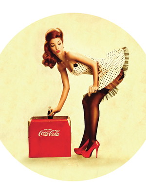 Prato de parede pinup coca cola 21 cm