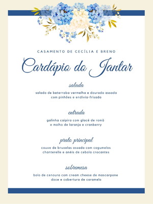 Cardápio menu digital / casamento festa noivado aniversário