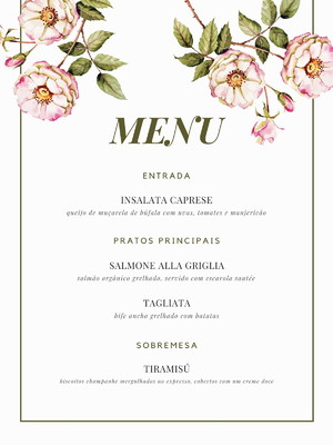 Cardápio menu digital / casamento festa noivado aniversário