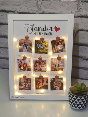 Porta retrato de led família meu bem maior