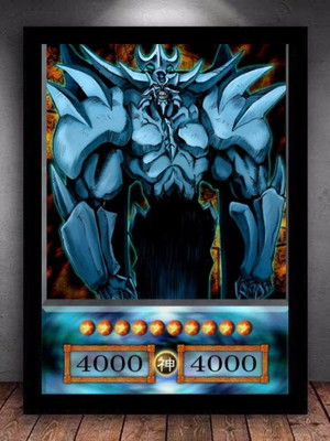 Quadro decorativo yu gi oh carta obelisco