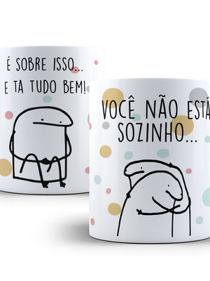 Caneca personalizada meme flork você não está sozinho