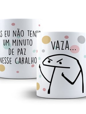 Caneca personalizada meme flork não tenho um minuto de paz