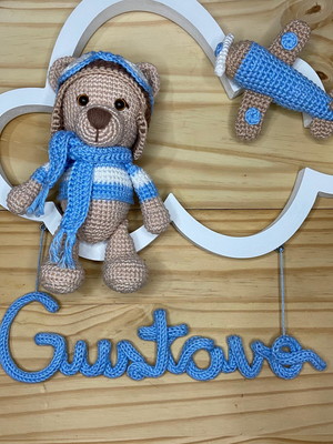 Lindo porta maternidade urso aviador