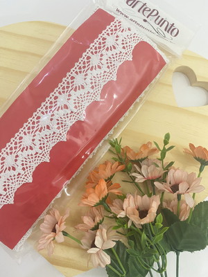 Renda de algodão 3,8 cm de largura com 10 metros