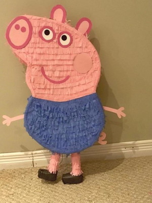 Pinhata pepa pig - grande - com bastão e tapa olhos