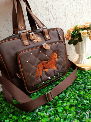 Bolsa 3 divisões material sintético cavalo com alça transver
