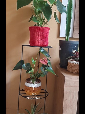 Suporte para vasos de plantas de ferro 3 em 1
