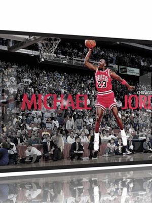Quadro decorativo michael jordan enterrando 130x60 moldura p