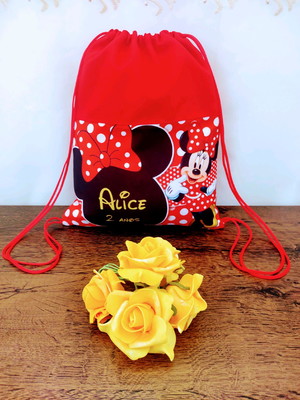 Mochila personalizada minnie vermelha