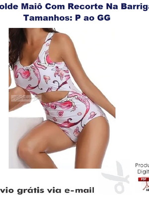 Molde modelagem maiô com recorte na barriga #113