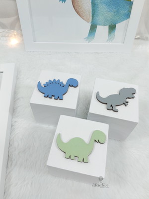 Cubo infantil dinossauro - kit com 3un 8x8cm