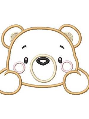 Matriz de bordado urso com bracinhos em aplique