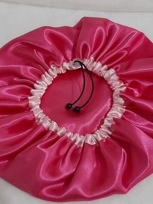 Touca de cetim dupla face pink