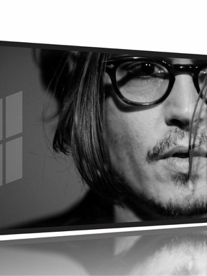 Quadro johnny depp decorativo preto e branco130x60 moldura p
