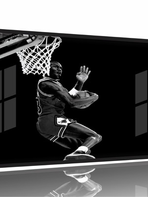 Quadro michael jordan basquete decorativo - 130x60 moldura p