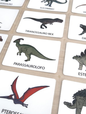 Kit 12 flashcards de dinossauros montessori