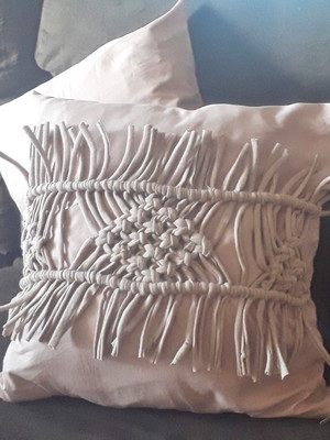 Capa de almofada macrame listra